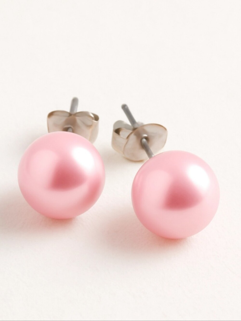 Pink Pearl Stud Earrings - Classic Women Jewelry
